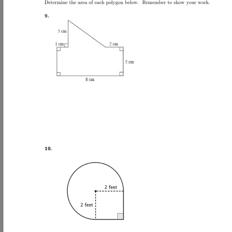 Determine the area of each polygon below-example-1