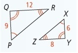 2) The following triangles are similar. State the postulate or theorem that proves-example-1