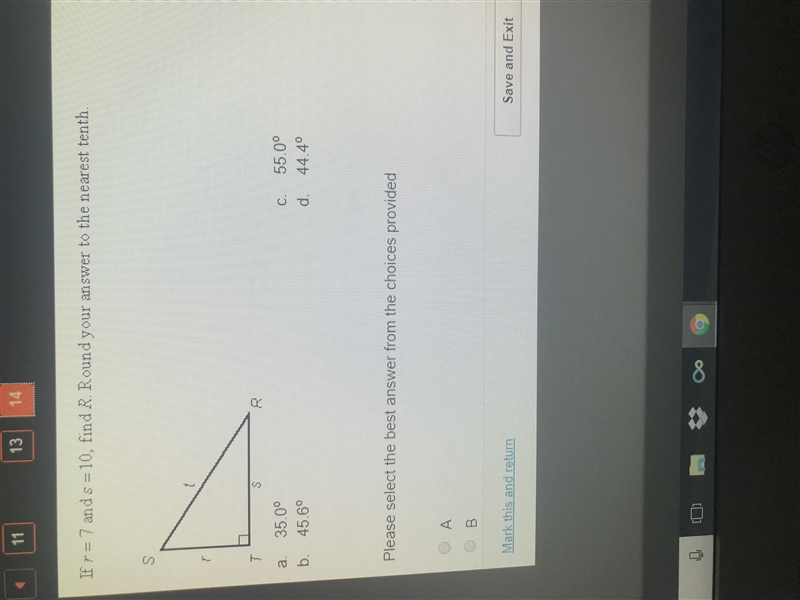 If r=7 and S=10, find R. Round answer to the nearest tenth.-example-1