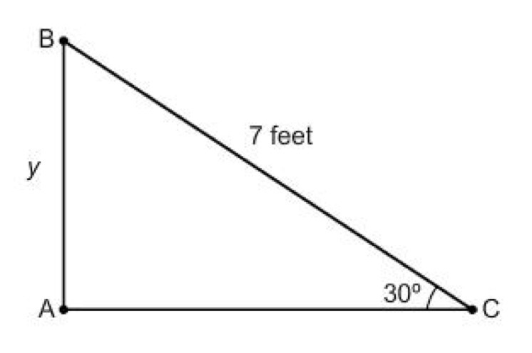 In ΔABC, ∠A is a right angle. What is the value of y?-example-1