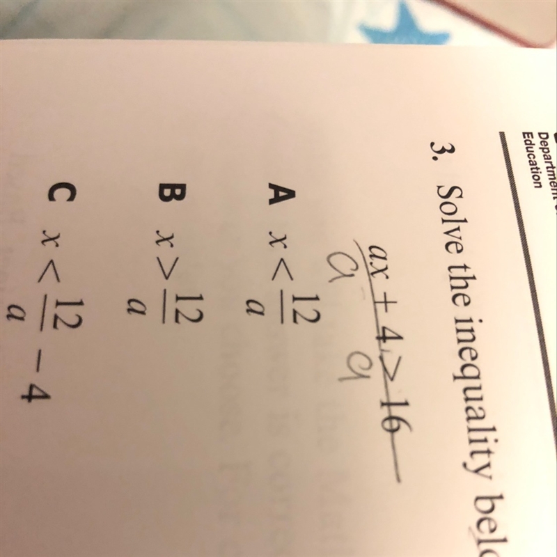 Solve for x where a is an integer less than 0-example-1