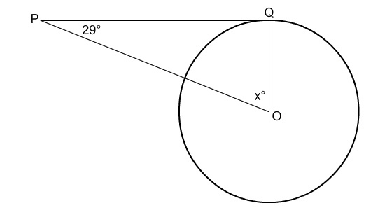 O is the center of the circle. Assume that lines that appear to be tangent are tangent-example-1