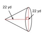 What is the volume of the cone? A. 4258.44 yd3 B. 2876.7 yd3 C. 4625.36 yd3 D. 2787.64 yd-example-1