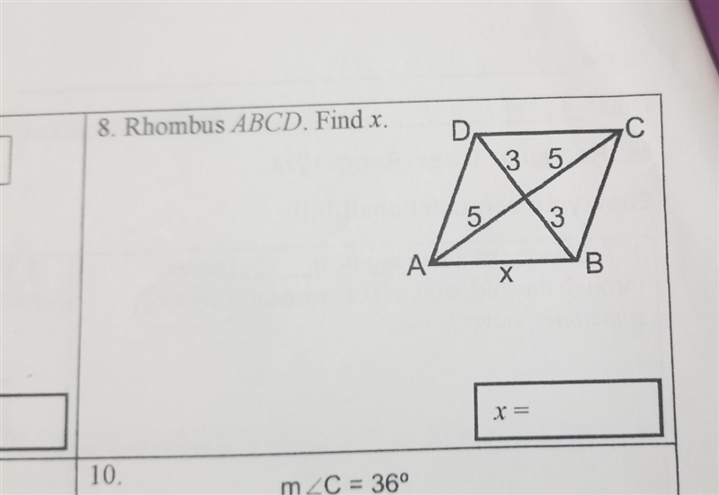 Rhombus ABCD. Finf x-example-1