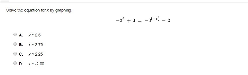 Solve the equation for x by graphing.-example-1