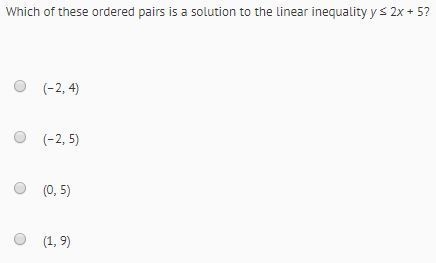 Which of these ordered pairs is a solution to the linear inequality?-example-1