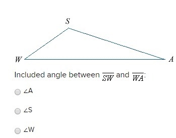 Included angle between and : ∠A ∠S ∠W-example-1