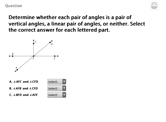 Determine whether each pair of angles is a pair of vertical angles, a linear pair-example-1