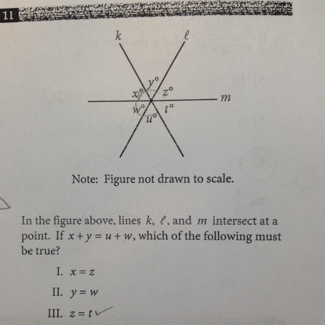 Please help! I think the third statement (z=t) is right but I'm not sure... I. x=z-example-1