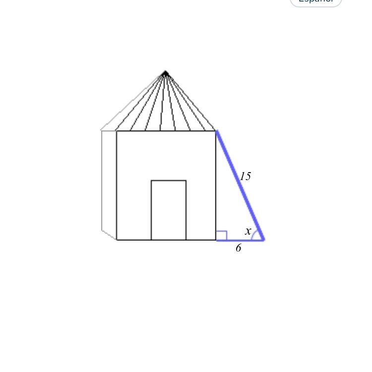 A 15 ft latter leans against the side of a house the bottom latter is 6 feet away-example-1