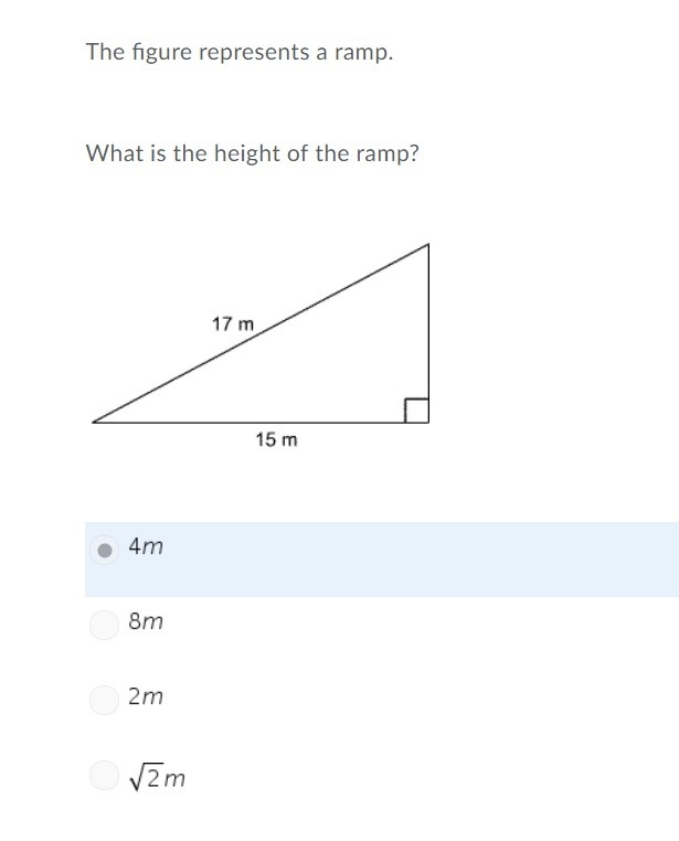 The figure represents a ramp. What is the height of the ramp? How do I solve this-example-1