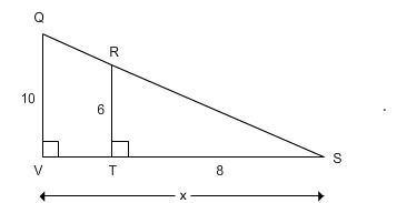 Triangles QVS and RTS are similar. Find side VS-example-1