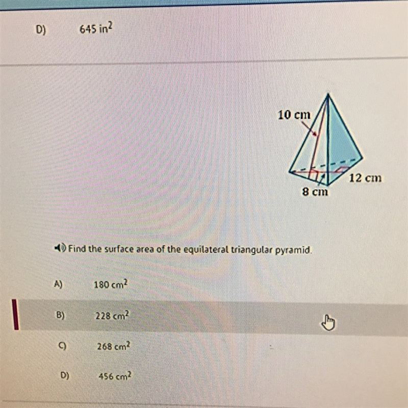 Find the surface area of the equilateral triangular pyramid.-example-1