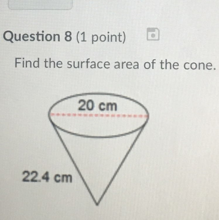 Find the surface area of the cone-example-1