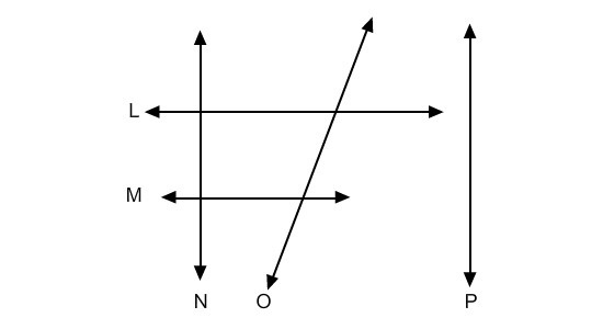 If M is perpendicular to N and L ll M then _____ N ll O L is perpendicular to P L-example-1