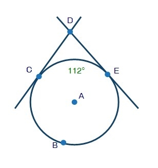 1. The circle shown below has AB and BC as its tangents: AB and BC are two tangents-example-2