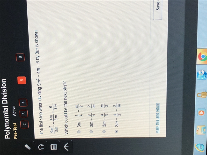 What’s the answer pleazzzzz helplllllll 9m^2-4m-6 by 3m-example-1