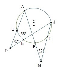 In circle C, what is m? 31° 48° 112° 121°-example-1