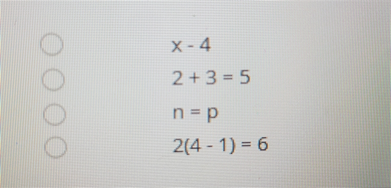 Which of the following is not an equation-example-1