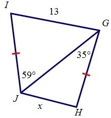 Find the range of possible values of x. A. 12 < x < 13 B. 3 < x < 12 C-example-1