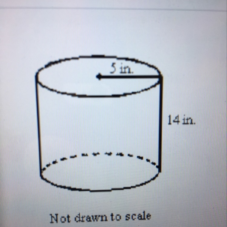 Find the volume of the cylinder in terms of pie. A. 140 pie in.^3 B. 175 pie in.^3 C-example-1