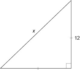 What is the value of x in this figure? 123√ 122√ 63√ 6 A right triangle with both-example-1