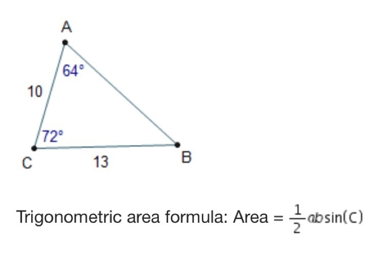 What is the area of triangle ABC? Round to the nearest tenth of a square unit. square-example-1