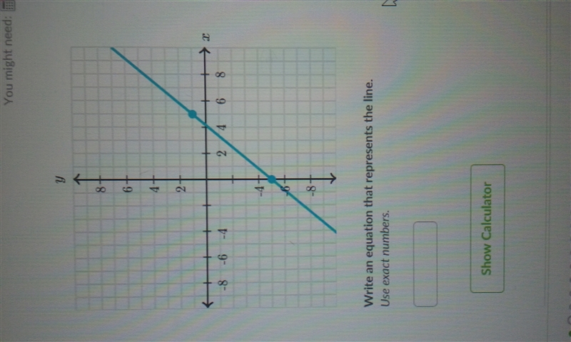 Please Help : Write an equation that represents the line.-example-1