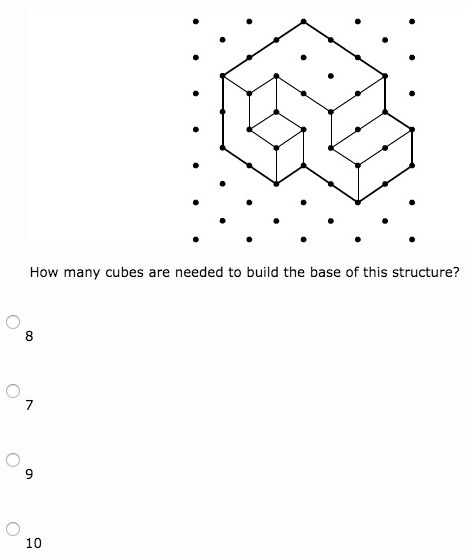 How many cubes are needed to build the base of this structure?-example-1