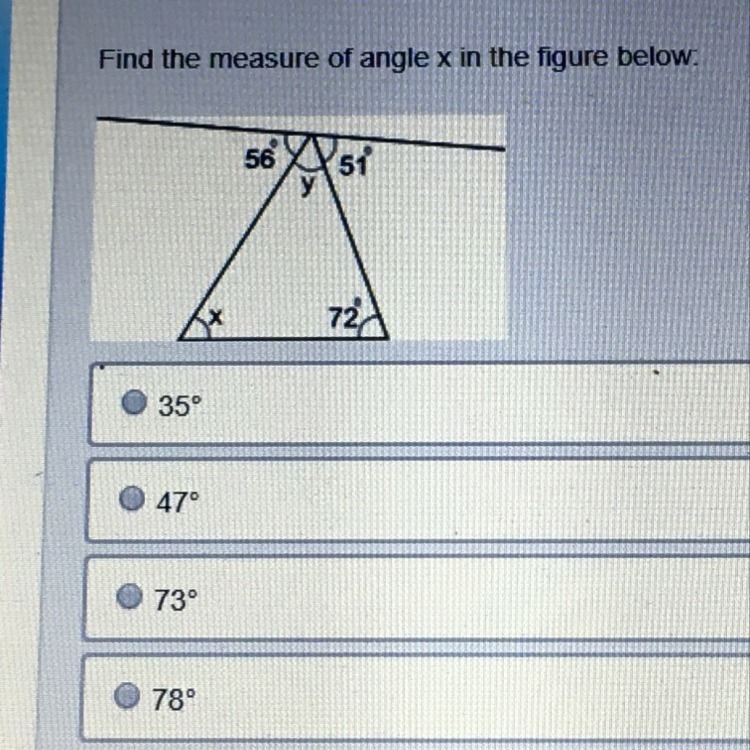 What is the measure of angle x, help-example-1