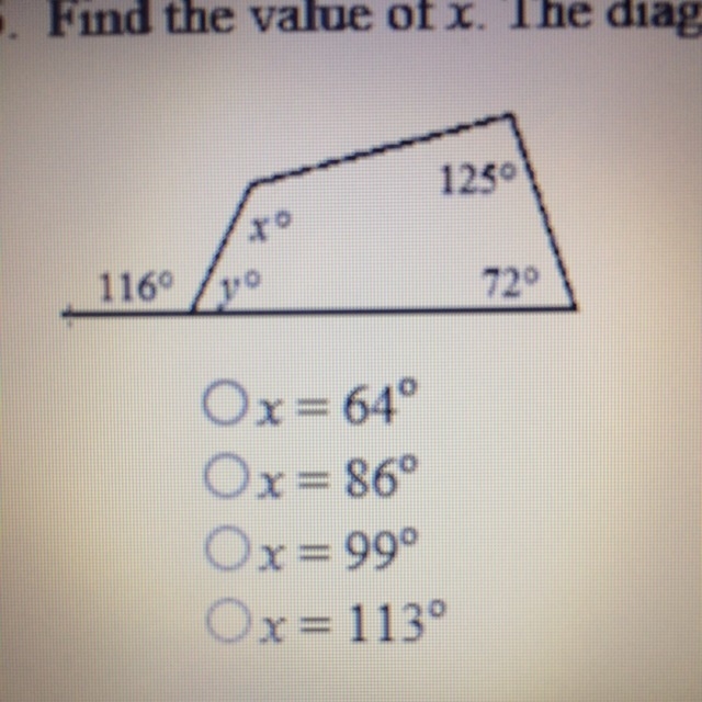 Find the value of x. The diagram is not drawn to scale.-example-1