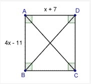 Given the square below, solve for x. x = 6 x = −2 x = −6 x = 2-example-1