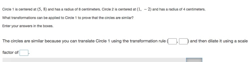 Very Confused please help! Circle 1 is centered at (5,8) and has a radius of 8 centimeters-example-1