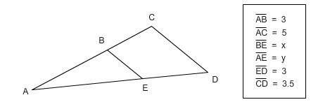 Triangle ABE is similar to triangle ACD. Find y.-example-1