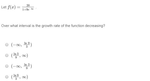 Over what interval is the growth rate of the function decreasing?-example-1