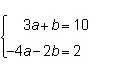 Which ordered pair (a, b) is a solution to the given system of linear equations? A-example-1