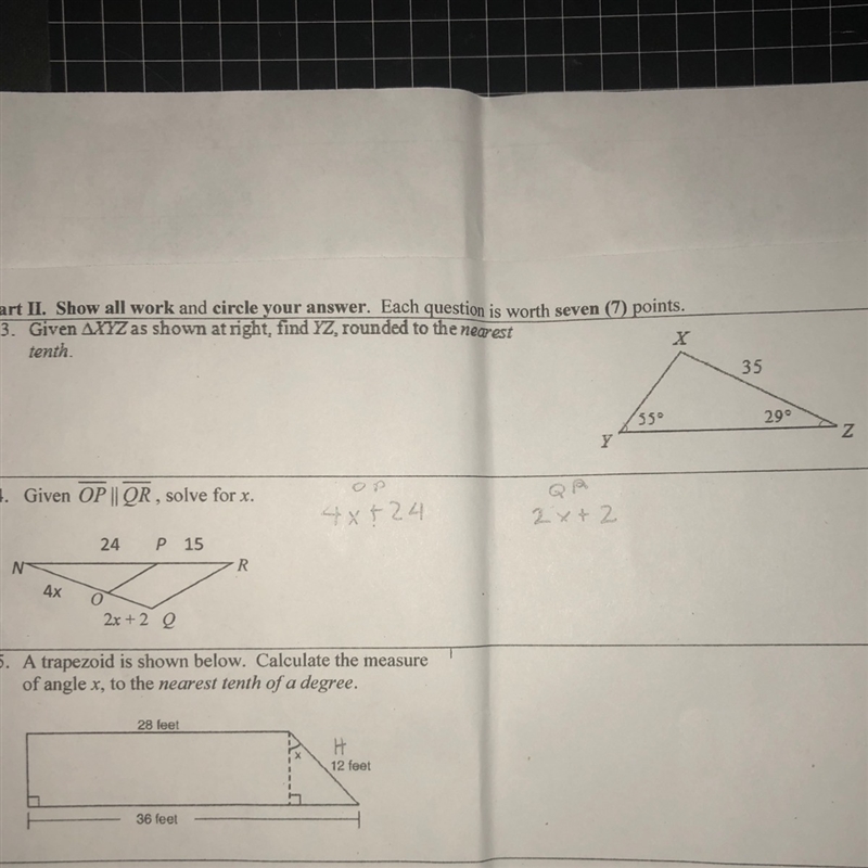 13)Given triangle XYZ as shown at right find YZ rounded to the nearest tenth-example-1