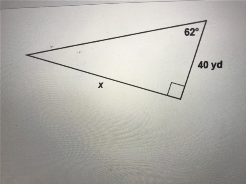 In this triangle, what is the value of x? Round your answer to the nearest tenth .-example-1