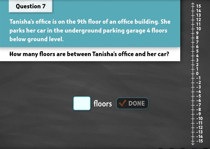 How many floors are between Tanisha's office and her car?-example-1