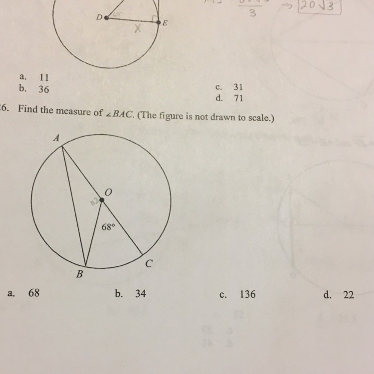 What is the measure of angle BAC ?-example-1