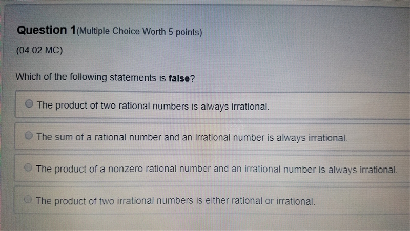 Which of the following is false-example-1