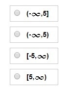 What is the range of the function f(x) = -|x - 4| + 5?-example-1