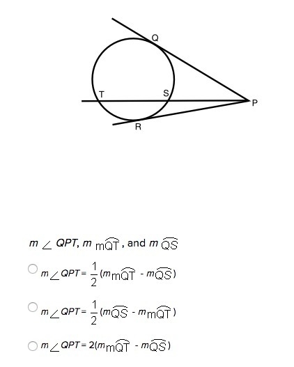 Choose an equation for the relationship between the measures of the segments, angles-example-1