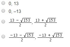 Which are the solutions of x2 = –13x – 4?-example-1