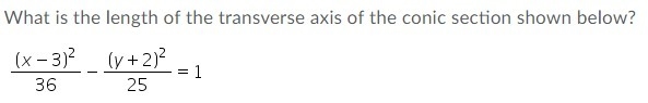 What is the length of the transverse axis of the conic section shown below?-example-1