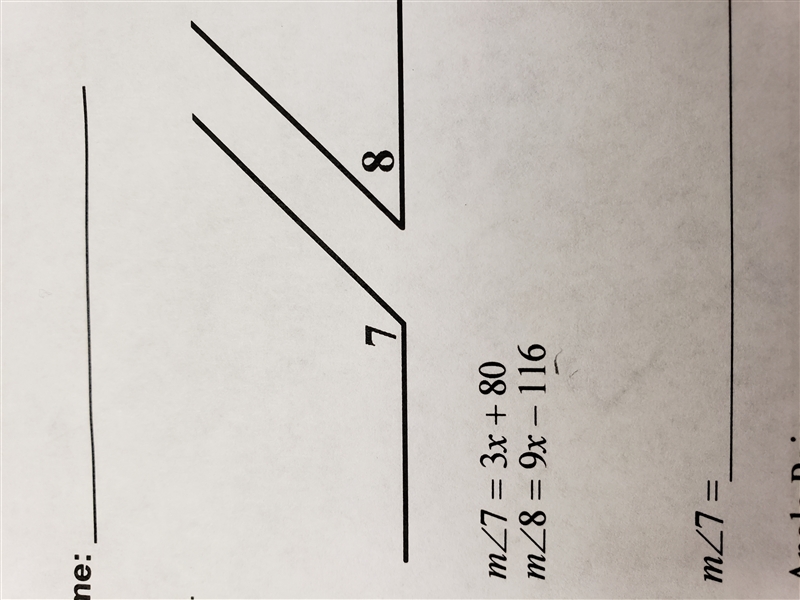 This is geometry so please help me, thank you. This is about special angle pairs. What-example-1