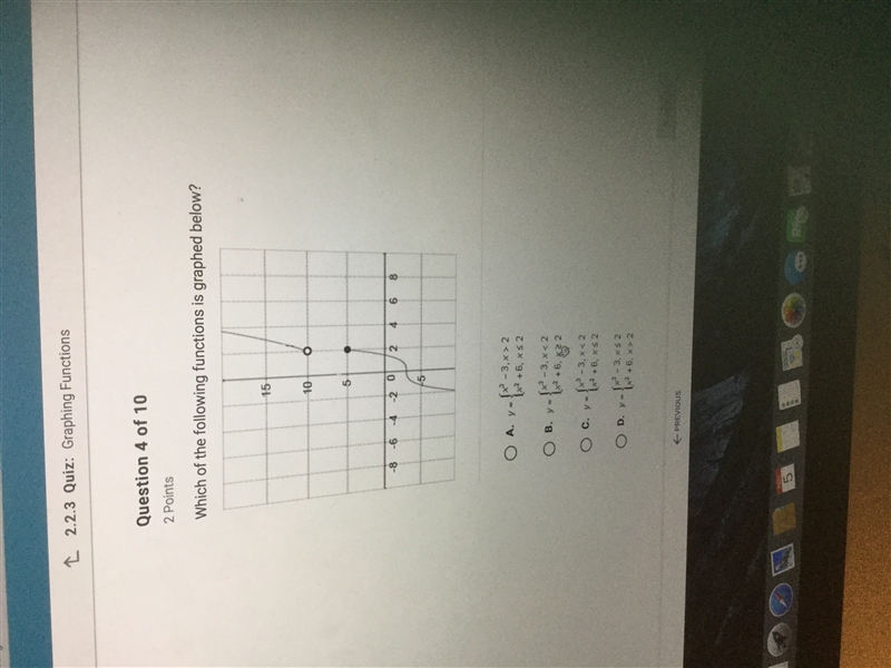 Which of the following functions is graphed below?-example-1