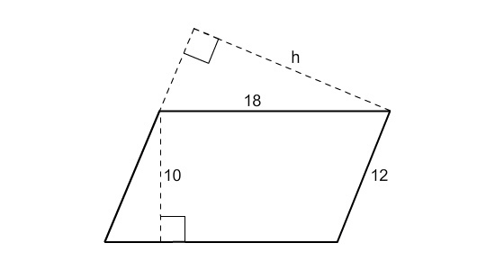 Find the height h of the parallelogram.-example-1