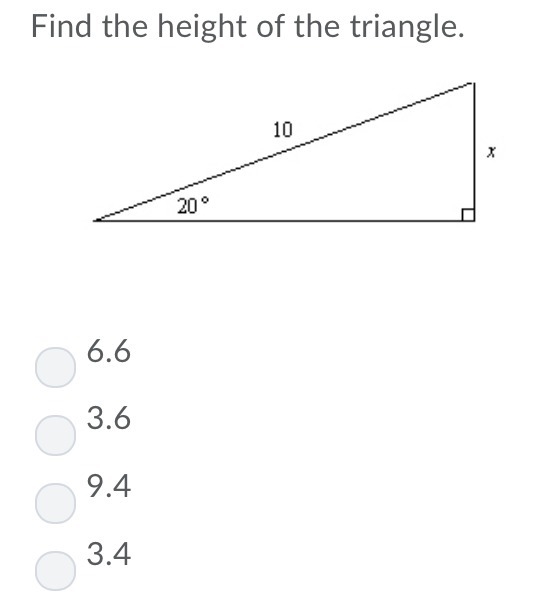 Find the height of the triangle-example-1