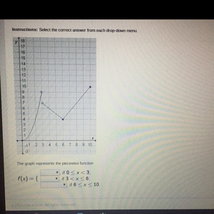 The graph represents the piecewise function Look at the picture There are three answers-example-1